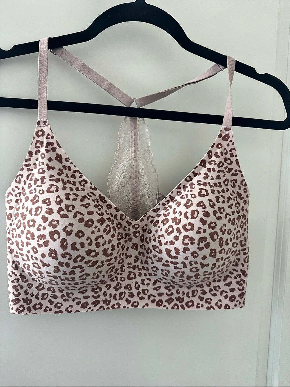 Pink Animal Print Lace Bra Size Large